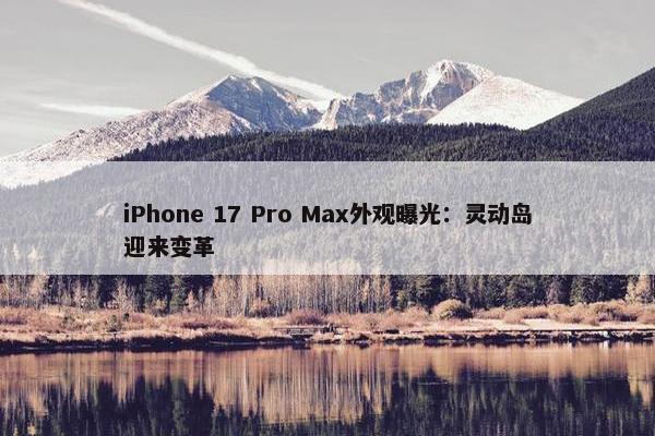 iPhone 17 Pro Max外观曝光：灵动岛迎来变革