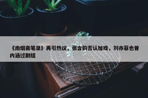 《南烟斋笔录》再引热议，张含韵否认加戏，刘亦菲也曾内涵过剧组