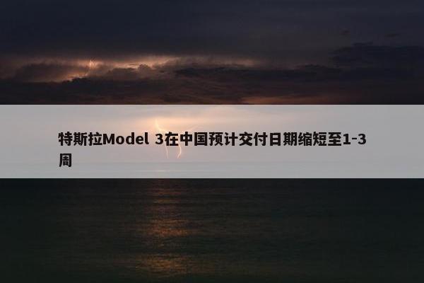 特斯拉Model 3在中国预计交付日期缩短至1-3周