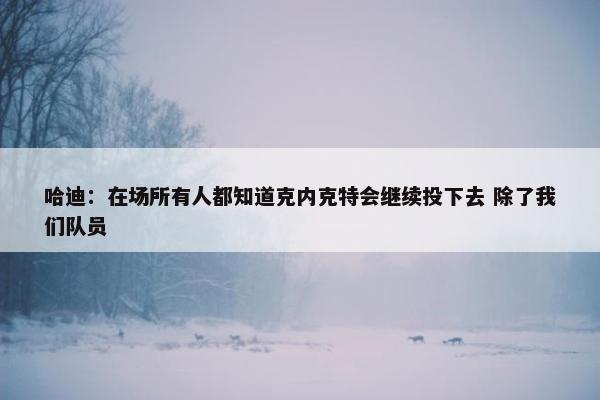 哈迪：在场所有人都知道克内克特会继续投下去 除了我们队员