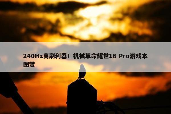 240Hz高刷利器！机械革命耀世16 Pro游戏本图赏