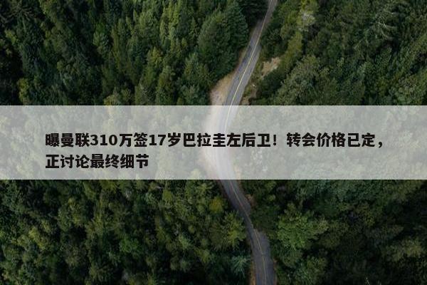 曝曼联310万签17岁巴拉圭左后卫！转会价格已定，正讨论最终细节