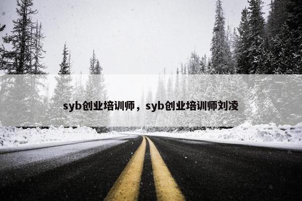 syb创业培训师，syb创业培训师刘凌