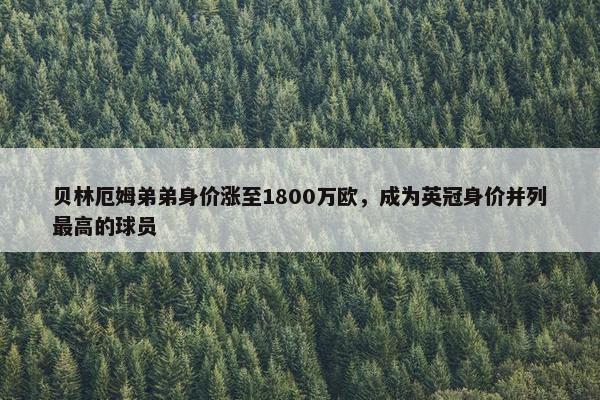 贝林厄姆弟弟身价涨至1800万欧，成为英冠身价并列最高的球员