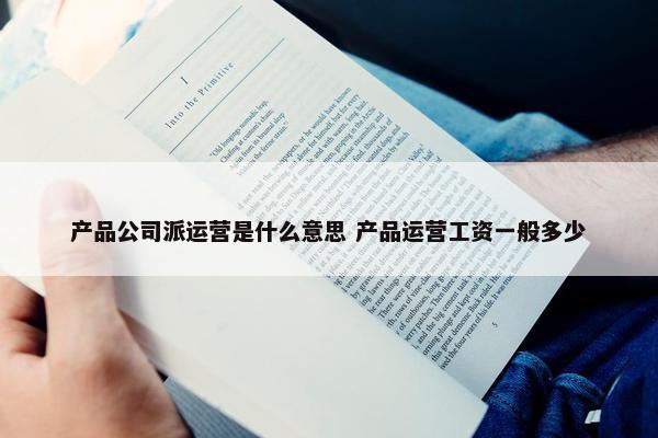 产品公司派运营是什么意思 产品运营工资一般多少