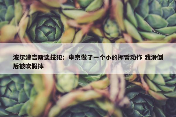 波尔津吉斯谈技犯：申京做了一个小的挥臂动作 我滑倒后被吹假摔