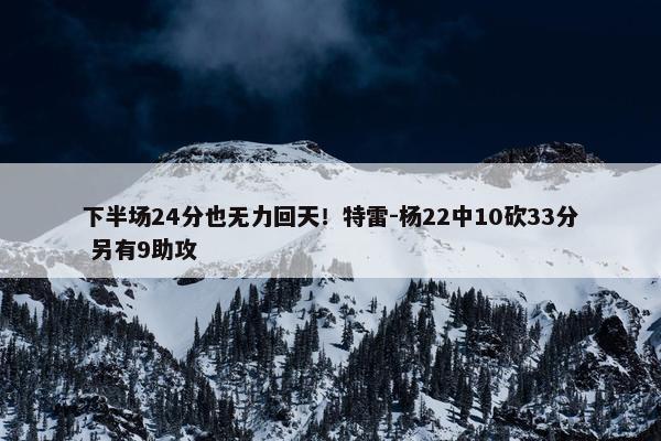 下半场24分也无力回天！特雷-杨22中10砍33分 另有9助攻