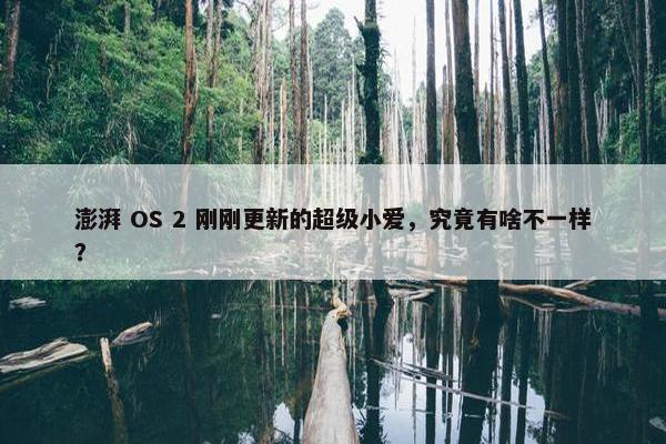 澎湃 OS 2 刚刚更新的超级小爱，究竟有啥不一样？