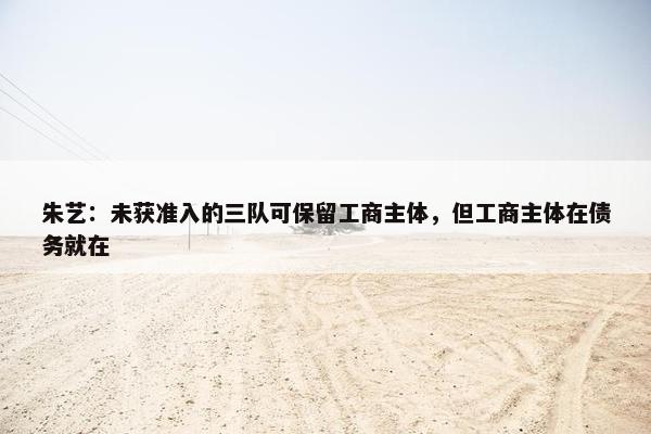 朱艺：未获准入的三队可保留工商主体，但工商主体在债务就在