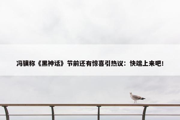 冯骥称《黑神话》节前还有惊喜引热议：快端上来吧！