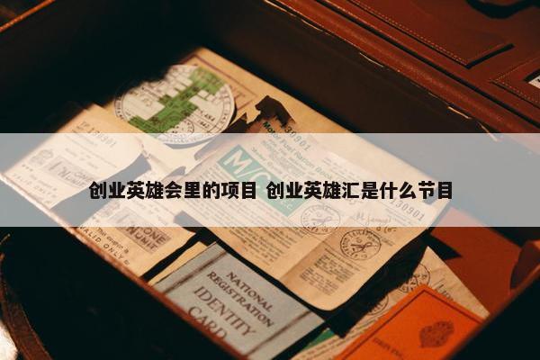 创业英雄会里的项目 创业英雄汇是什么节目