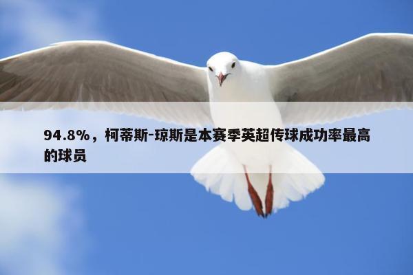 94.8%，柯蒂斯-琼斯是本赛季英超传球成功率最高的球员