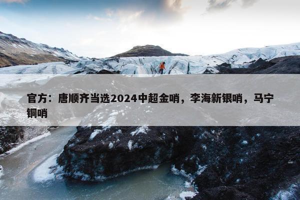 官方：唐顺齐当选2024中超金哨，李海新银哨，马宁铜哨