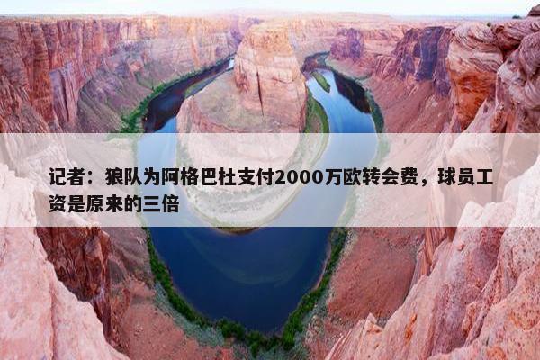 记者：狼队为阿格巴杜支付2000万欧转会费，球员工资是原来的三倍