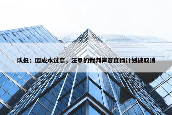 队报：因成本过高，法甲的裁判声音直播计划被取消