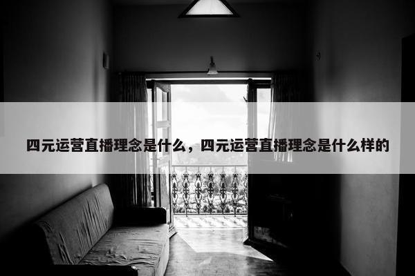 四元运营直播理念是什么，四元运营直播理念是什么样的