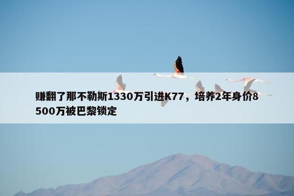 赚翻了那不勒斯1330万引进K77，培养2年身价8500万被巴黎锁定