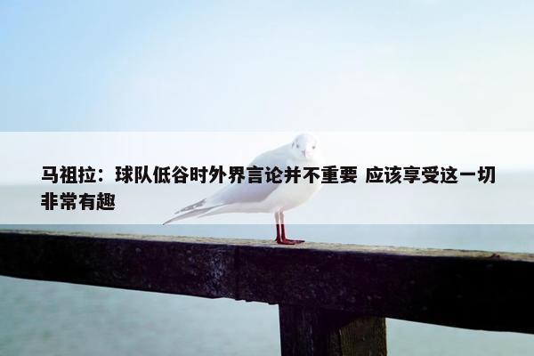 马祖拉：球队低谷时外界言论并不重要 应该享受这一切非常有趣