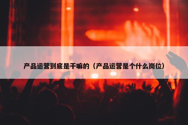 产品运营到底是干嘛的（产品运营是个什么岗位）