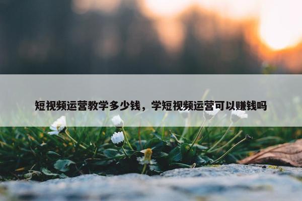 短视频运营教学多少钱，学短视频运营可以赚钱吗