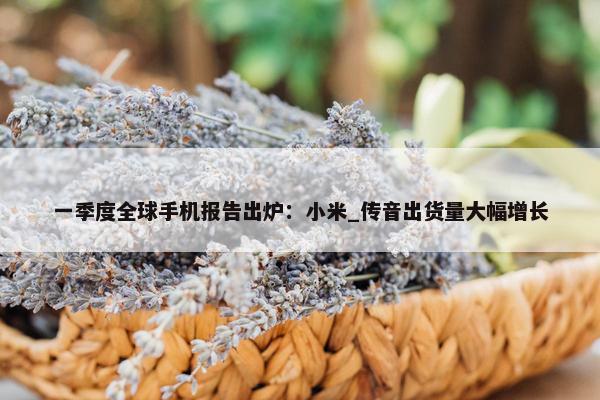 一季度全球手机报告出炉：小米_传音出货量大幅增长