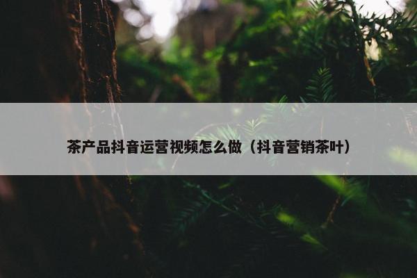 茶产品抖音运营视频怎么做（抖音营销茶叶）