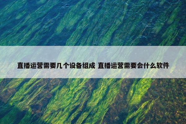 直播运营需要几个设备组成 直播运营需要会什么软件