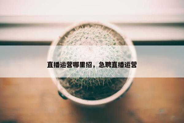 直播运营哪里招，急聘直播运营