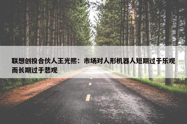 联想创投合伙人王光熙：市场对人形机器人短期过于乐观而长期过于悲观