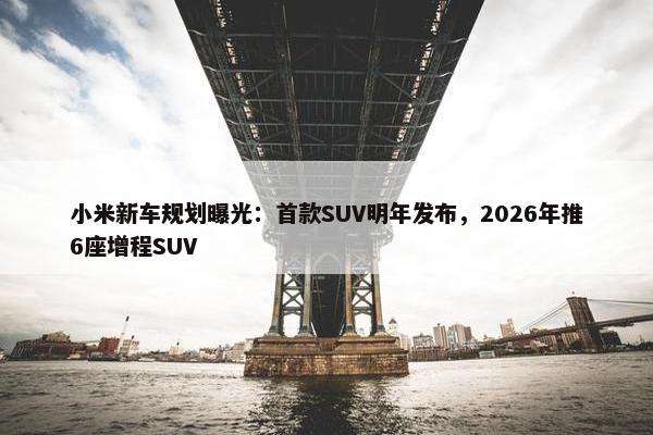 小米新车规划曝光：首款SUV明年发布，2026年推6座增程SUV