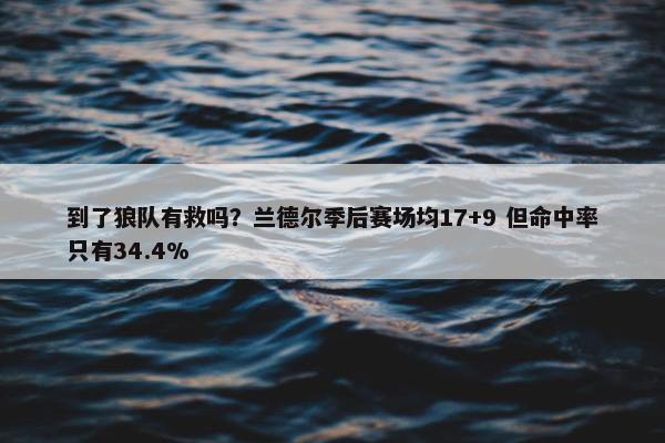 到了狼队有救吗？兰德尔季后赛场均17+9 但命中率只有34.4%