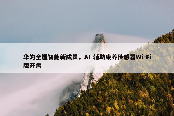 华为全屋智能新成员，AI 辅助康养传感器Wi-Fi版开售