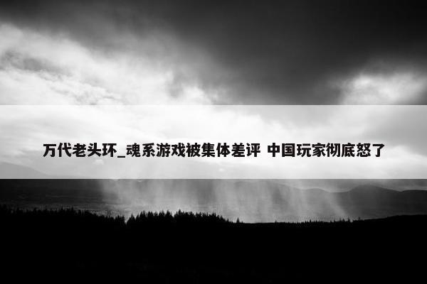 万代老头环_魂系游戏被集体差评 中国玩家彻底怒了