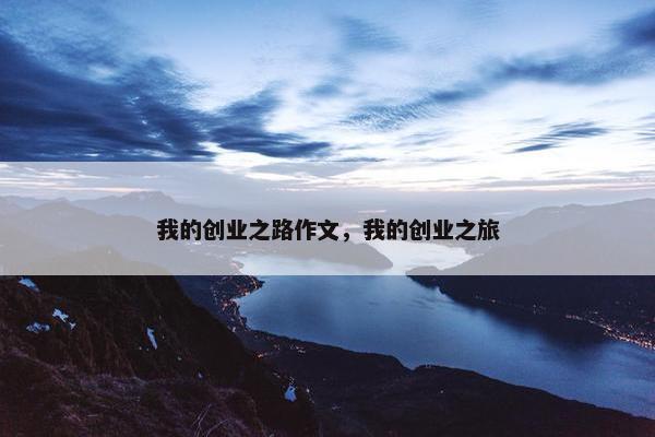 我的创业之路作文，我的创业之旅