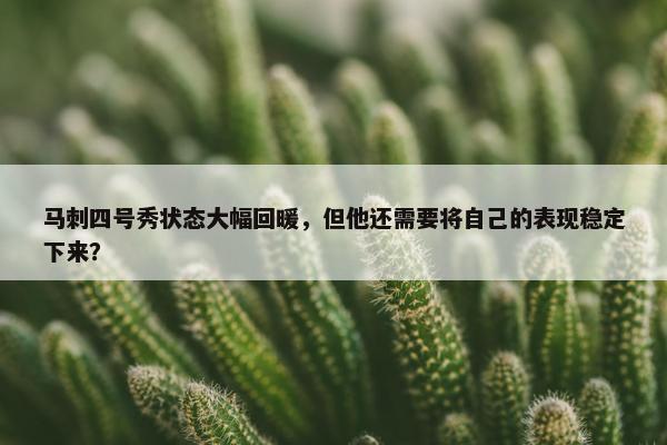 马刺四号秀状态大幅回暖，但他还需要将自己的表现稳定下来？