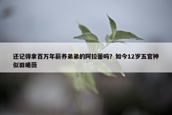 还记得拿百万年薪养弟弟的阿拉蕾吗？如今12岁五官神似田曦薇