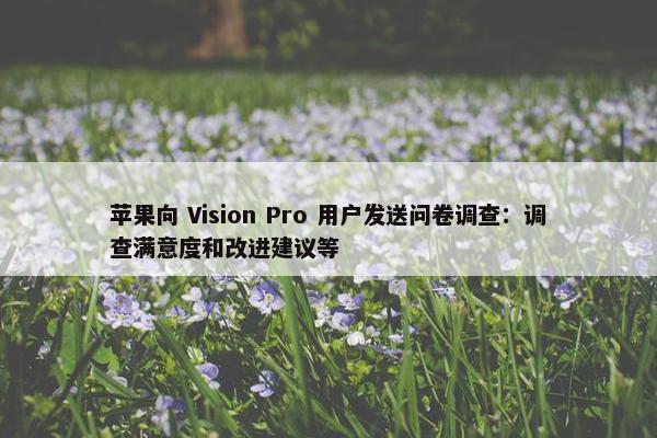 苹果向 Vision Pro 用户发送问卷调查：调查满意度和改进建议等