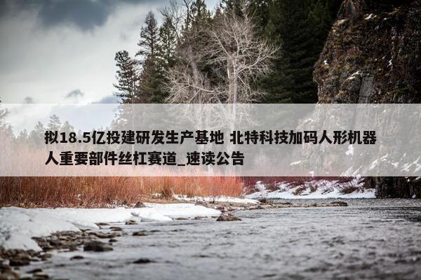 拟18.5亿投建研发生产基地 北特科技加码人形机器人重要部件丝杠赛道_速读公告