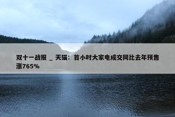 双十一战报 _ 天猫：首小时大家电成交同比去年预售涨765%