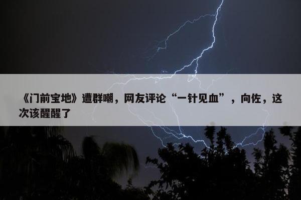 《门前宝地》遭群嘲，网友评论“一针见血”，向佐，这次该醒醒了