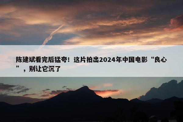 陈建斌看完后猛夸！这片拍出2024年中国电影“良心”，别让它沉了