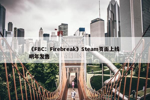 《FBC：Firebreak》Steam页面上线 明年发售