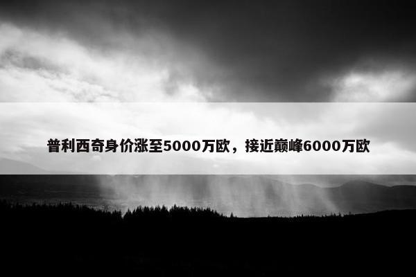 普利西奇身价涨至5000万欧，接近巅峰6000万欧