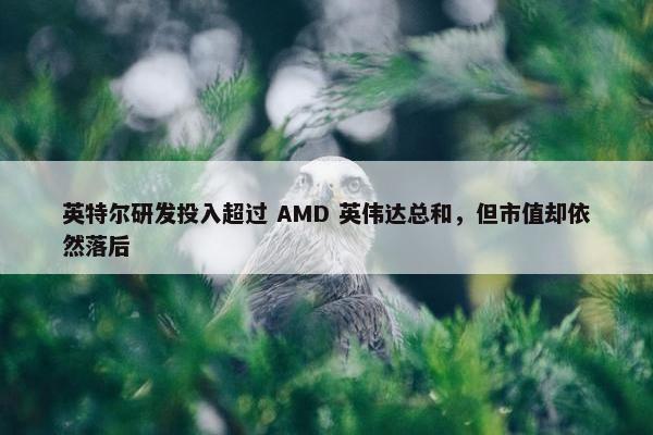 英特尔研发投入超过 AMD 英伟达总和，但市值却依然落后