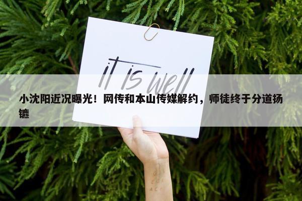 小沈阳近况曝光！网传和本山传媒解约，师徒终于分道扬镳