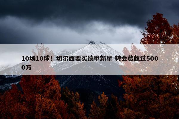 10场10球！切尔西要买德甲新星 转会费超过5000万