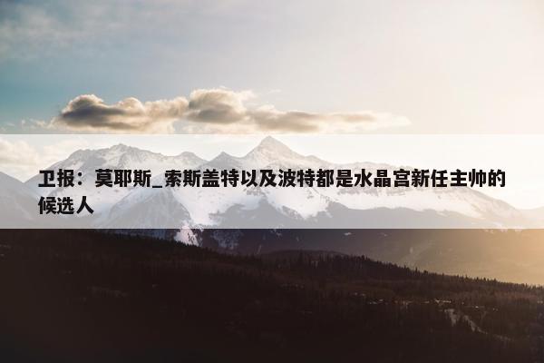 卫报：莫耶斯_索斯盖特以及波特都是水晶宫新任主帅的候选人