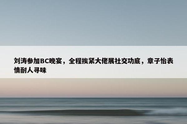 刘涛参加BC晚宴，全程挨紧大佬展社交功底，章子怡表情耐人寻味