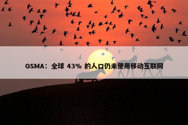 GSMA：全球 43% 的人口仍未使用移动互联网