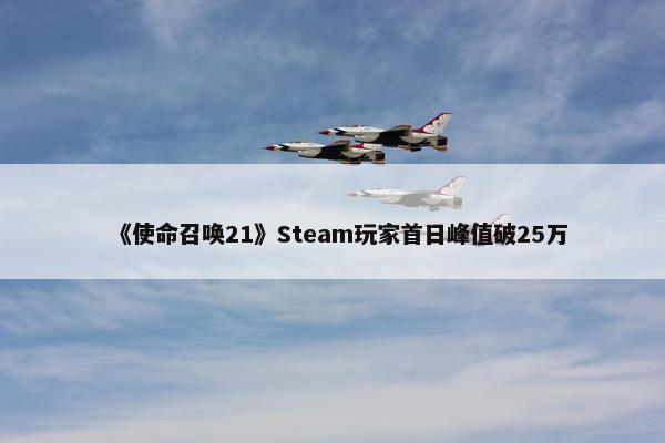 《使命召唤21》Steam玩家首日峰值破25万